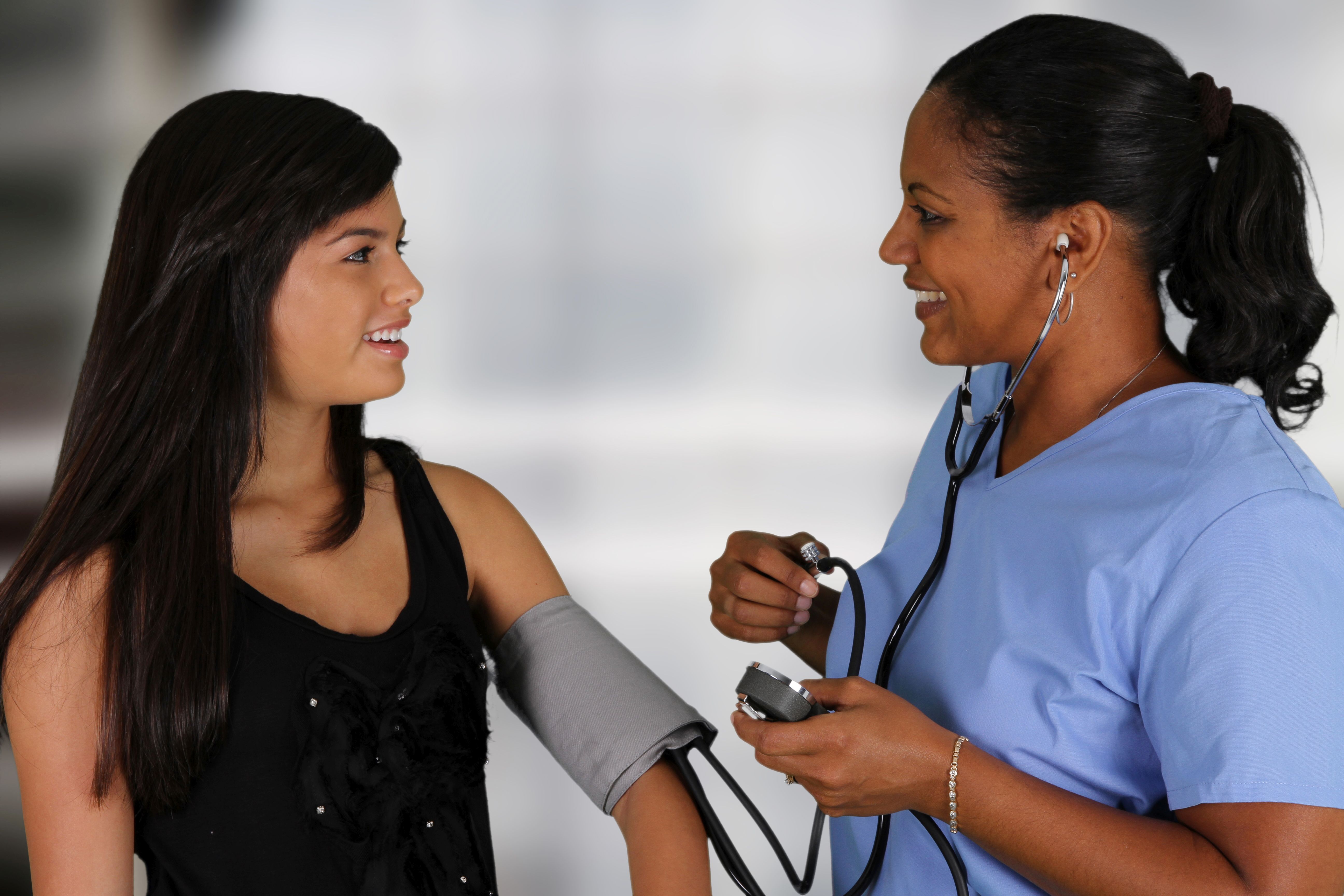 Nurse with a patient in the hospital